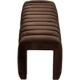 thumbnail image 4 of Pemberly Row Contemporary 17.5" Velvet & Solid Wood Bench in Andaz Brown, 4 of 8