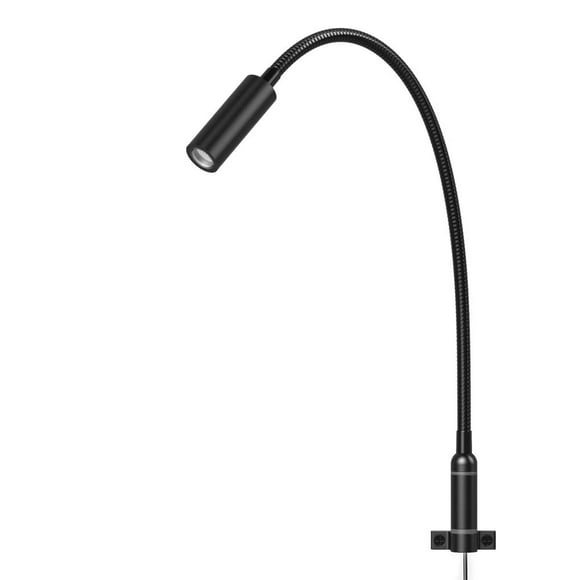 Agese Lampe de Lecture Murale Interrupteur Tactile Dimmable LED 3W Blanc Chaud 3000K Adaptateur Secteur (Noir)