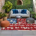 thumbnail image 2 of 4th of July Floral Outdoor Rug for Patio/Deck/Porch, Non-Slip Large Area Rug 4 x 6 Ft, Country Blue Red Poppy American Flag Indoor Outdoor Rugs Washable Area Rugs, Camping Rug Carpet Runner, 2 of 8