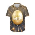 thumbnail image 3 of Camisas hawaianas divertidas de Pascua 2024 para hombres, camisas con botones con estampado de huevos de conejo, camisas casuales de verano para fiestas en la playa, blusas para hombres, 3 of 5