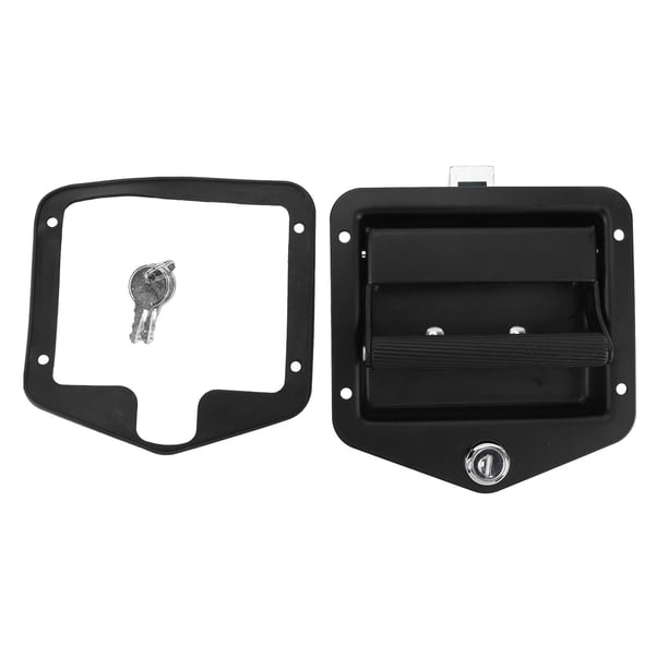 Pestillo Para Caja De Herramientas, Resistente Con Revestimiento Negro, 5,5 X 5,5 Pulgadas, Montaje Empotrado, Cerradura De Paleta Con Y Llaves Para Caja De Herramientas Para