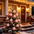 thumbnail image 5 of BUDAO00 6 Pack Flocked Christmas Ball Ornaments, Light Pink, 2.36 Inch Solid Color Velvet-Style Plastic Baubles with Hanging Caps for Christmas Tree, Wreath, Garland and Holiday Home Decor, 5 of 7