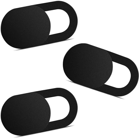 Webcam Cover (3 Pack), 0.03 inch Ultra Thin Laptop Camera Cover Slide for iPhone iPad MacBook Pro Computer iMac Cell Phone PC Accessories Camera Blocker Slider, Great for Privacy - Black