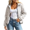 thumbnail image 3 of Jsaierl Women's Lightweight Hooded Windbreaker Jacket Zip Up Elastic Cuffs Casual Outdoor Hiking Travel Rain Coat, 3 of 8