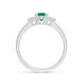 thumbnail image 2 of ANGARA Natural Solitaire Oval Emerald Ring with Trio Diamond Accents in 14K White Gold for Women (Size-7x5mm) | May Birthstone, Birthday, Anniversary, Jewelry Gift for Women | Natural Emerald Ring, 2 of 10