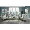 thumbnail image 2 of ACME Qunsia Loveseat with 4 Pillows in Light Gray Fabric and Champagne, 2 of 7