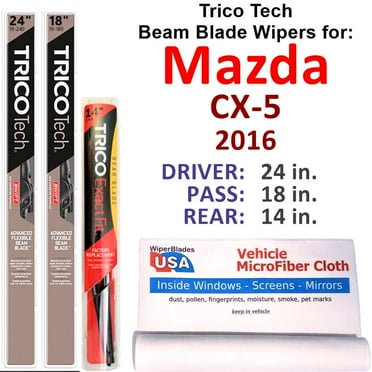 2016 Mazda CX-5 Beam Blade Wipers (Set of 3) w/Rear Wiper