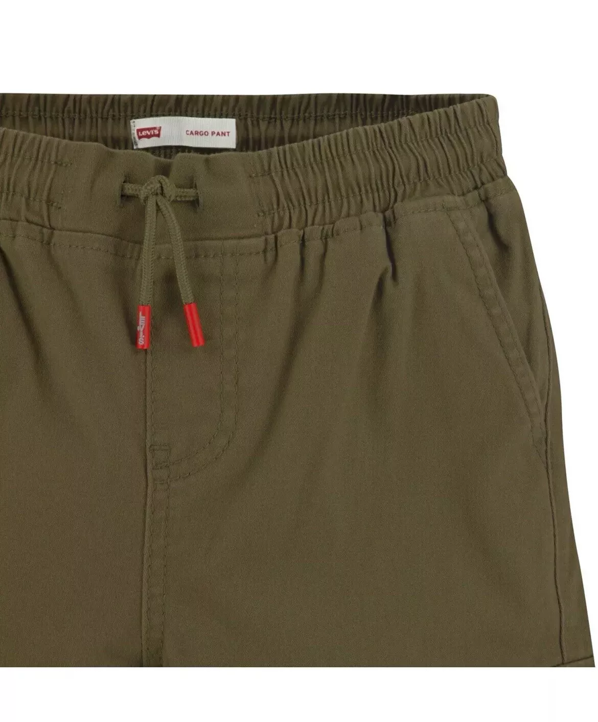 Levi's Youth Boy's Pull On Drawstring Waistband Tapered Twill Cargo Pant Green