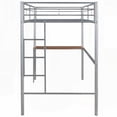 thumbnail image 6 of Twin Size Metal High-Rise Bed Frame with Built-in Desk and Guardrails, Silver, Bedroom, 6 of 12
