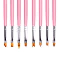 thumbnail image 2 of Glam Hobby 8Pcs Nail Art Brush Gradient Draw Polish Painting UV Gel Liner Pink Pen Manicure Tool, 2 of 5