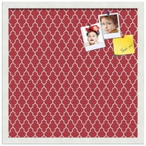 PinPix 20x20 Custom Cork Bulletin Board Quarterfoil Red Poster Board Has a Fabric Style Canvas Finish, Framed in Quarterfoil Red, by ArtToFrames (PinPix-484)