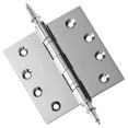 thumbnail image 1 of EMBASSY Door Hinge 4.5 x 4.5 Solid Brass Polished Chrome with Steeple Tips, 1 of 7