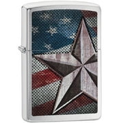 Zippo Retro Star Brushed Chrome Windproof Pocket Lighter