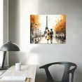 thumbnail image 3 of Nawypu  Paris Eiffel Tower Canvas Wall Art Set of 3 Black White and Yellow Couple with Umbrella on Fancy Street Scenery Painting Prints Romantic Artwork for Girls Bedroom Wall Decor 20x16inch, 3 of 4