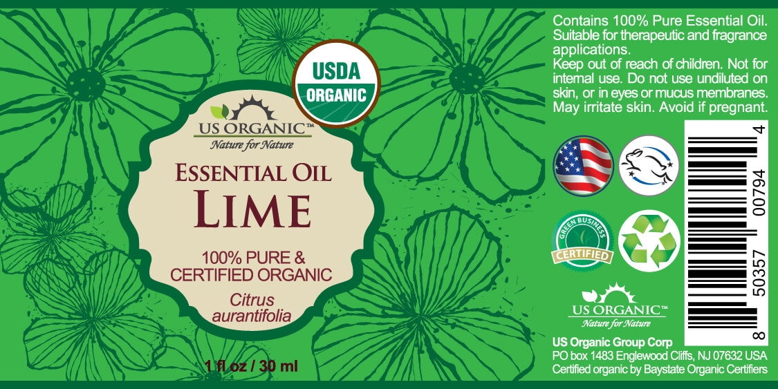 US Organic Lime Essential Oil, 100% Pure Certified USDA Organic
