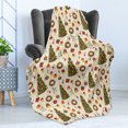 thumbnail image 4 of Christmas Soft Flannel Fleece Throw Blanket, Fir Tree Garland and Bells Ornaments Xmas Themed Cartoon Seasonal Holiday, Cozy Plush for Indoor and Outdoor Use, 70" x 90", Multicolor, by Ambesonne, 4 of 5