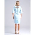 thumbnail image 4 of Zaldita Plus Size Elegant Dresses for Women Embroidery Lace Cocktail Party Bodycon Midi Dress Sky Blue XXL, 4 of 7