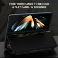 thumbnail image 4 of Decase Magnetic Case for Samsung Galaxy Z Fold 5, Slim Leather Case with Pen Slot Kickstand Function Complimentary Stylus Full Body Protection Plating Case for Galaxy Z Fold 5, Black, 4 of 9