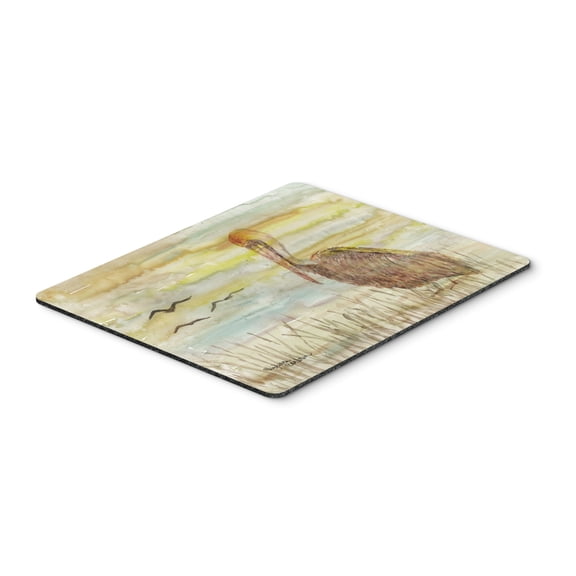 Brown Pelican Yellow Sky Mouse Pad Hot Pad or Trivet