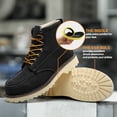 thumbnail image 4 of SAFETY LOONG Moc Toe Work Boots for Men Soft Toe Comfortable Full-Grain Leather 6" Non Slip and Water Resistant Safety Ankle Workboots Black 9, 4 of 10