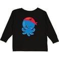 thumbnail image 3 of Inktastic Pirate Octopus, Blue Octopus With Red Pirate Hat Boys or Girls Long Sleeve Toddler T-Shirt, 3 of 5
