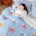 thumbnail image 4 of Castle Fairy Ribbon Bowtie Bedding Comforter Set,Cartoon Polka Dots King Bedding Sets, 4 of 8