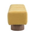 thumbnail image 5 of Christopher Knight Home Modern Mid-Century 50" Chenille Tufted Ottoman Bench, Faux Wood Legs, Yellow, 5 of 6