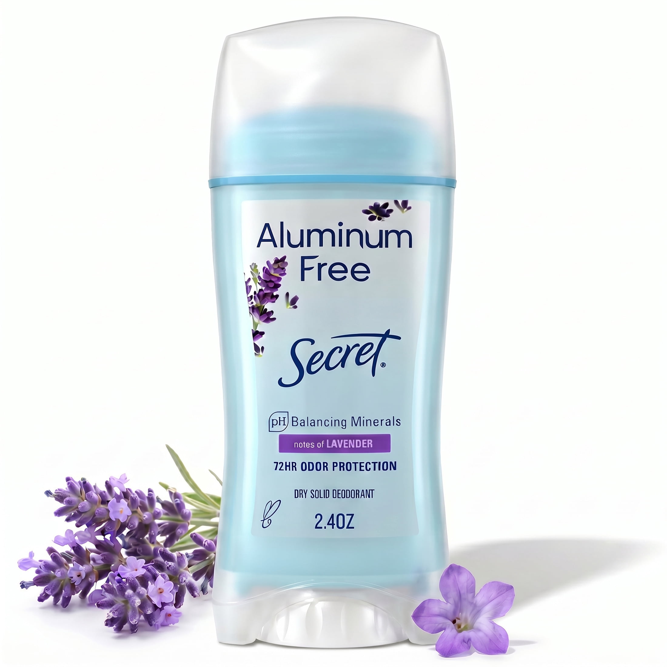 (2 pack) Secret Aluminum Free Deodorant for Women, Lavender, 2.4 oz