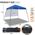 thumbnail image 5 of Topeakmart 10x10ft Outdoor Pop-up Canopy with Sun Shade Wall Backpack Bag, Blue, 5 of 13