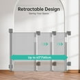 thumbnail image 3 of AYAOQIANG Retractable Baby Gate Mesh Baby Gate or Mesh Dog Gate, 37.4" Tall Extends up to 63" Wide, Child Safety Gate for Doorways, Stairs, Hallways, Indoor/Outdoor Gray, 3 of 12