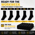 thumbnail image 2 of Men’s All Black Work Crew Socks, Midweight Breathable Socks for Work Shoes, 5 Pairs, 2 of 10