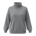 thumbnail image 6 of Ahdbta Women's Oversized Sweatshirts Mock Turtleneck Sweatshirt Casual Loose Drop Shoulder Long Sleeve Pullover Tops, 6 of 6