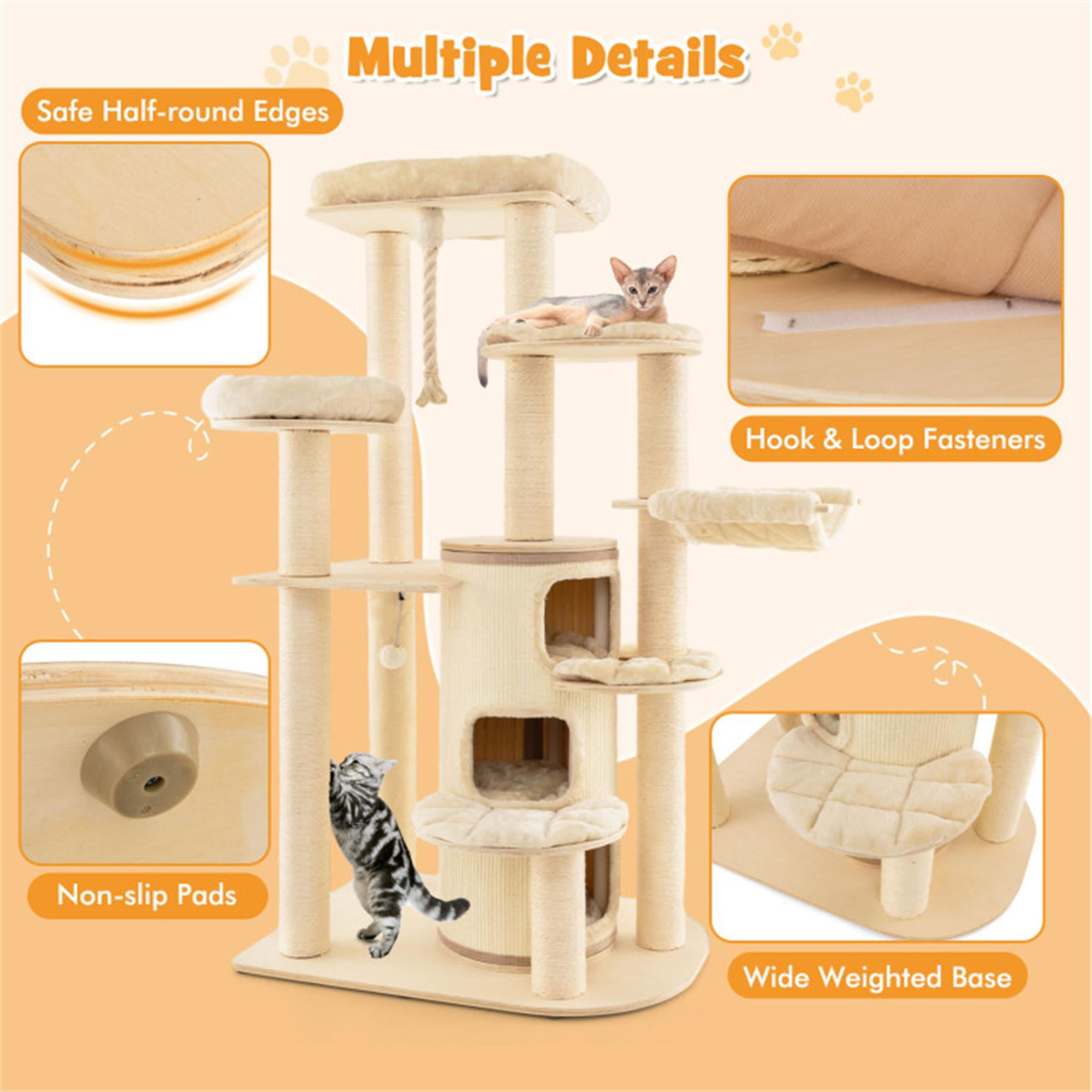 Kadyn 67" Modern Cat Tree Tower for Indoor Cats, Multi-Level Cat Condo with Scratching Post and Removable Pads for Small Large Cats, Beige Kadyn 67" Modern Cat Tree Tower for Indoor Cats, Multi-Level Cat Condo with Scratching Post and Removable Pads for Small Large Cats, Beige
