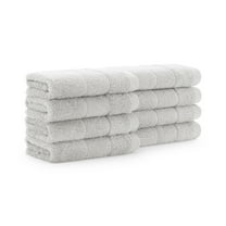 Aston & Arden Turkish Cotton Washcloths (8-Pack), Thick 600 GSM, 13x13 in., Ultra Soft and Plush, Solid Light Grey