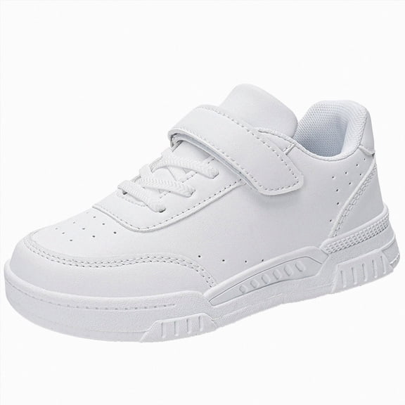 Linfrsh Kids Sneakers Boys Athletic Running Shoes Girls Lightweight Athletic Walking Jogging Sport Shoes (White,4)