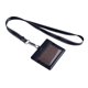 thumbnail image 4 of Porta credencial con cordón Organizador portátil de cuero PU Tarjetero transparente negro, 4 of 8