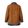 thumbnail image 6 of Solthread Womens Casual Jacket Leopard Print Contrast Trim And Cuffs Long Sleeve Open Front Layering Jackets, 6 of 8