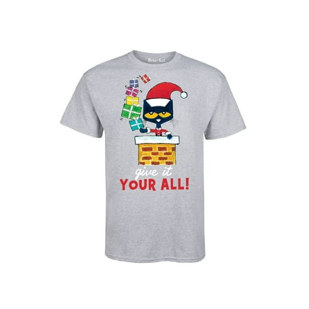 Chirstmas Deals Pete the Cat At Chirstmas We Give It Our All!-Adult Short Sleeve Tee ()