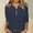 Navy, variant on Generic Womens Cotton Linen 3/4 Sleeve T-Shirts V Neck Buttons Tops Loose Fit Pullover Summer Shirts