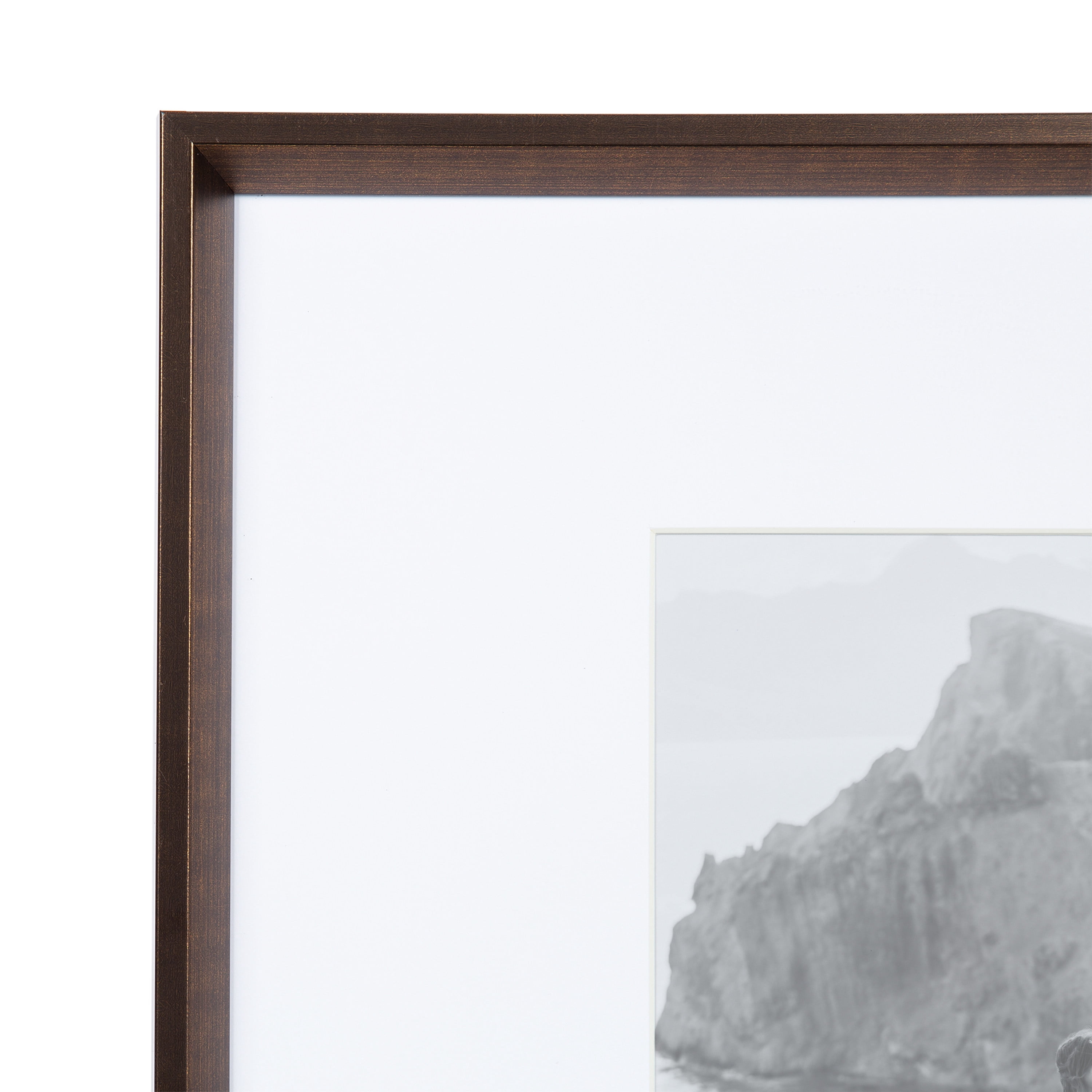 Kate and Laurel Calter Modern Wall Picture Frame Set of 3, 16x20 matted to 8x10, Bronze, Transitional Three-Piece Frame Set for Gallery Wall Frame Set in Living Room Wall Decor