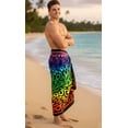 thumbnail image 3 of HAPPY BAY Men's Pareo Swim Trunk Surfing Sarong LGBTQ Pride Rainbow Stripe Long Beach Wrap One Size Neon, Abstract Summer Vacation Aloha, 3 of 5