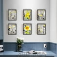 thumbnail image 6 of Flowers Retro Wall Art Prints Abstract Art Canvas Yellow Butterfly Wall Painting Pictures Black and White for Bedroom Living Room Decor 6Pcs No Frame, 6 of 9