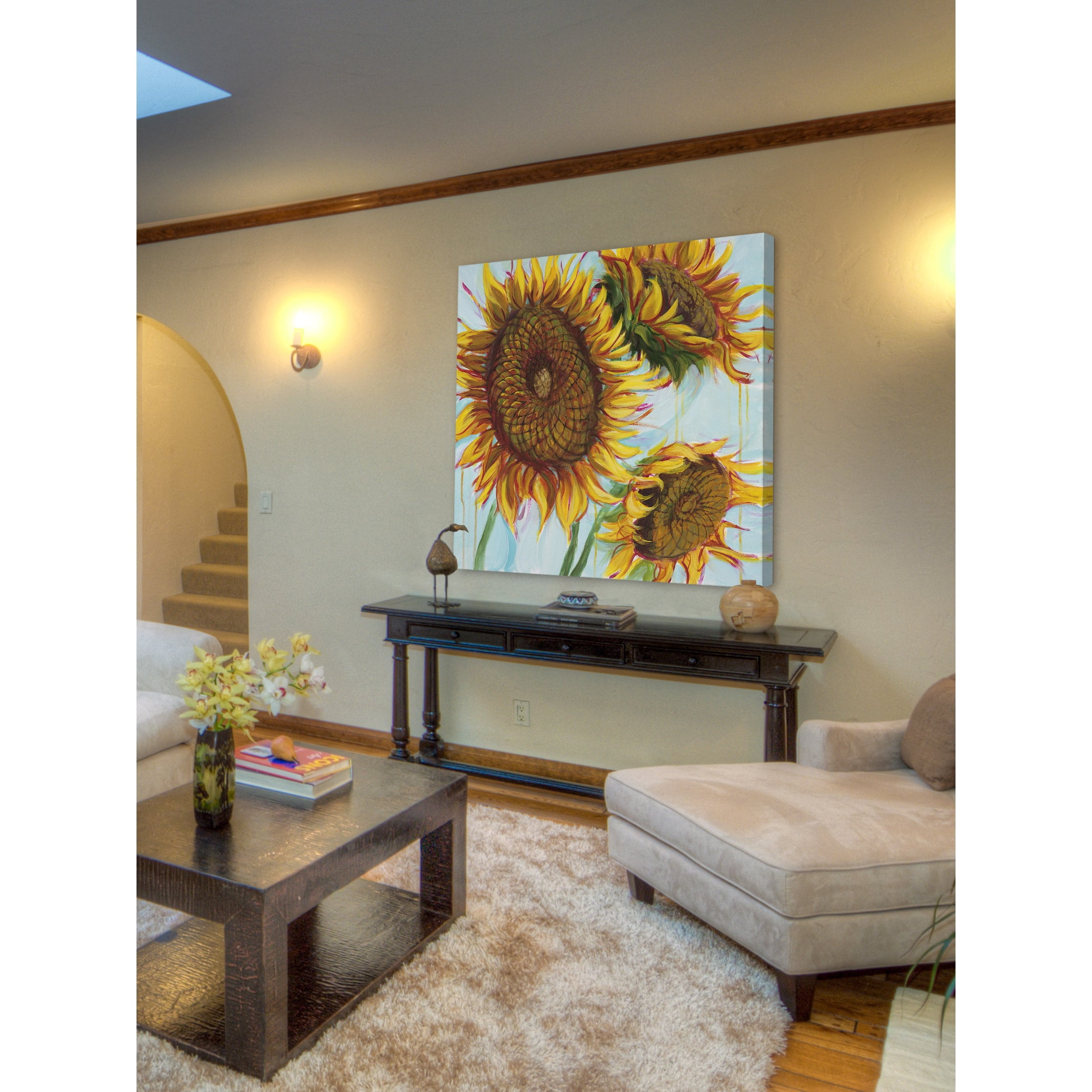 Marmont Hill - "Sunflower Love I" by Julie Joy Painting Print on Wrapped Canvas