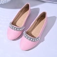 thumbnail image 6 of Miluxas Women's Ballet Flats Rhinestones Wedding Ballerina Shoes Foldable Sparkly Comfort Slip on Flat Shoes Pink 8.5(41), 6 of 9