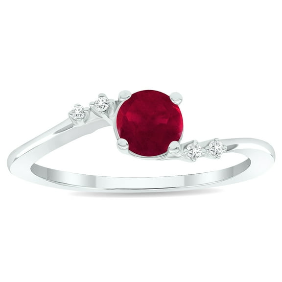 SZUL Women's Ruby and Diamond Tierra Ring in 10K White Gold