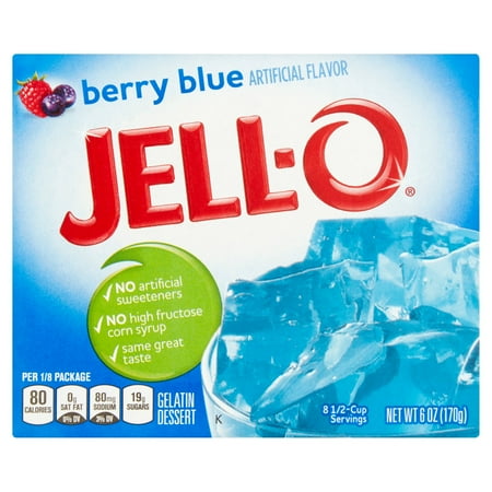 JellO: Berry Blue Gelatin Dessert, 6 Oz Walmart.com JellO: Berry Blue Gelatin Dessert, 6 Oz Walmart.com