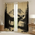thumbnail image 2 of Manfei Reindeer Elk Adult Curtains Pack of 2 (42x84 Each), Brown Rustic Animal Curtains Blackout, Vintage Countryside Bedroom Curtains, Curtains and Drapes Decor, 2 of 6