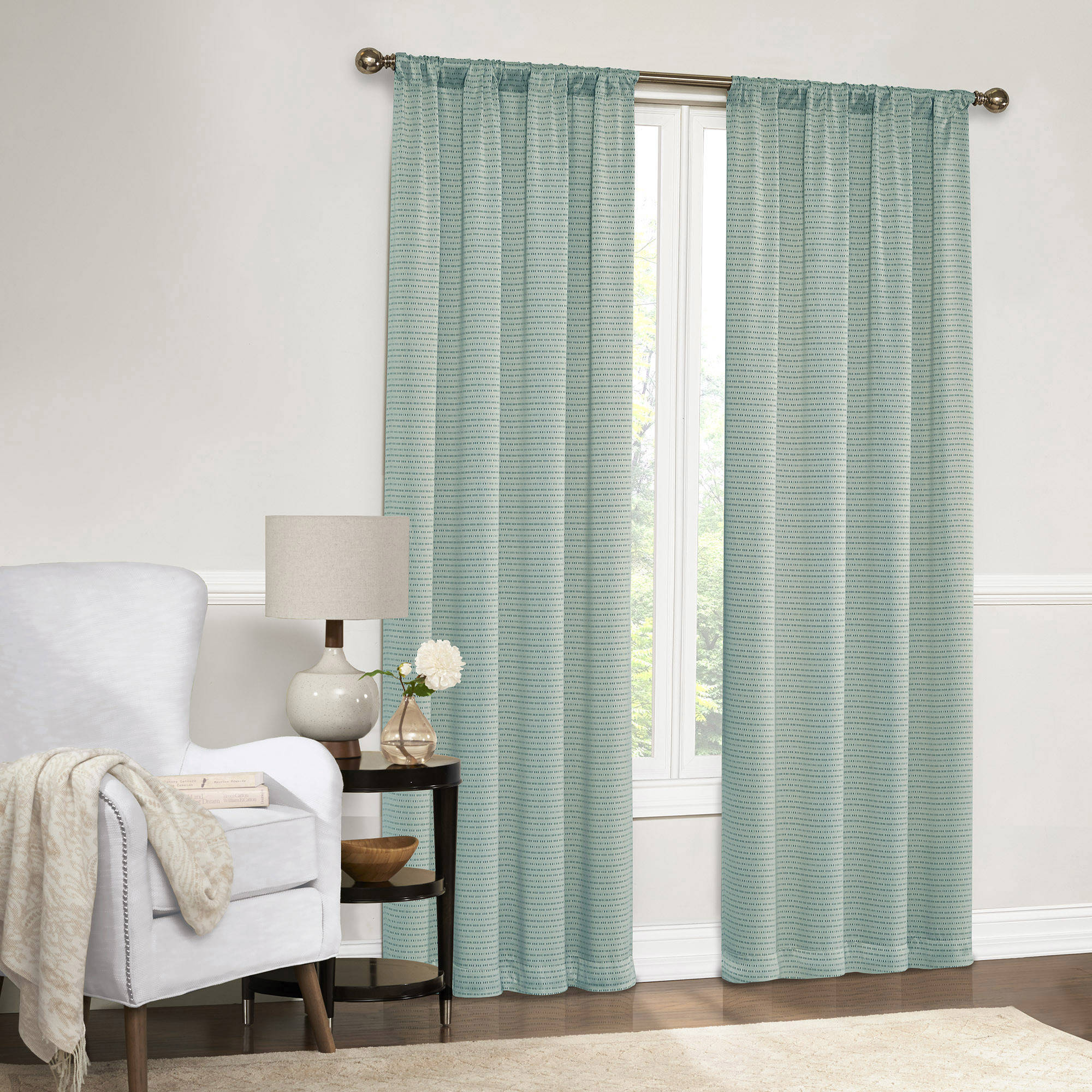Mainstays Dotted Room Darkening Curtain Panel in Multiple Sizes