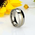 thumbnail image 4 of 8MM Comfort Fit Titanium Wedding Band Groove Domed Ring (Size 7 to 14), 4 of 4