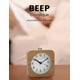 thumbnail image 3 of Reloj despertador con pilas, reloj despertador de madera, analógico, silencioso, luminoso, sin tictac, con función de repetición, manecillas del reloj con sonido ascendente Al, 3 of 5